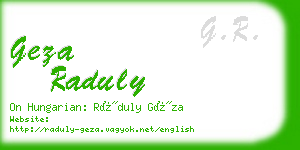 geza raduly business card